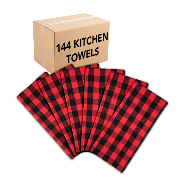 Sloppy Chef Farm Fresh Red Truck Kitchen Towel 2-Piece Set (Bulk Case of 48  Sets, 96 Total Towels), 16x24, Red, Grey and Black