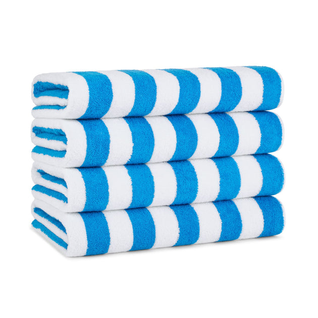 4 Pack of Cabana Beach Towels Extra Large 30x70 Soft Cotton Towel Set  Perfect Pool Towel or Beach Towel Striped Color Options 