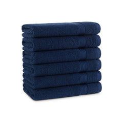 Host & Home Soft & Absorbent 100% Cotton Luxury Hand Towels (6 Pack or Case of 60), Quick-Drying, 16x28 in., Six Color Options, Dobby Border, Perfect for Homes, Beach Houses, 5-Star Hotels, and Rental Properties