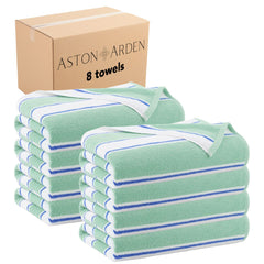 Aston & Arden Lush Oversized Luxury Beach Towel (Bulk Case of 8 Towels), (35x70 in., 600 GSM) Striped Color Options