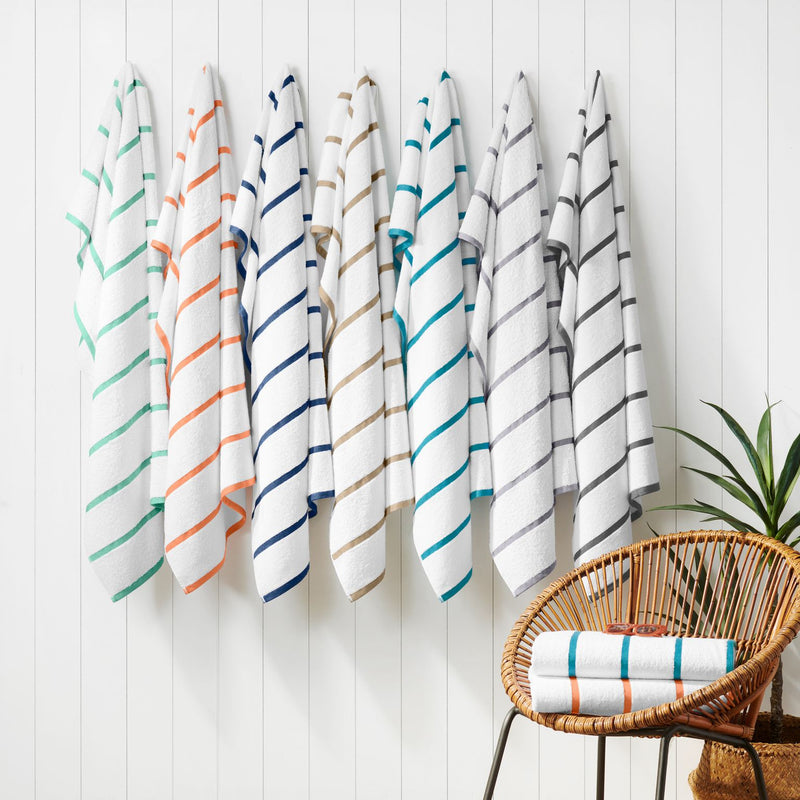 Case of 24 Las Rayas Striped Pool Towels - 30 x 60 - Horizontal Stripes - Color Options