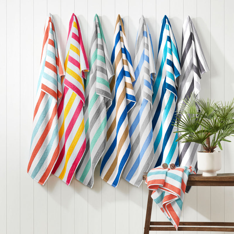Aston and Arden Striped Reversible Oversized Thick Beach Towel, CASE o