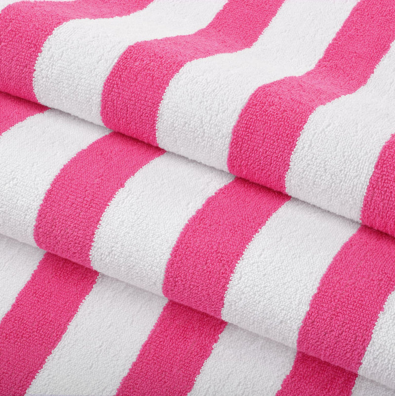 California Cabana Towels Set (30x70 in.) Cotton, Color Stripes Set of 4 or Case of 24