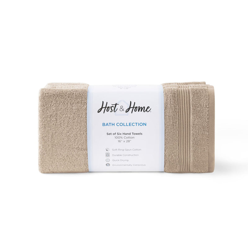 Arkwright Soft & Absorbent 100% Cotton Luxury Hand Towels (6 Pack or Case of 60), Quick-Drying, 16x28 in., Six Color Options, Dobby Border, Perfect for Homes, Beach Houses, 5-Star Hotels, and Rental Properties