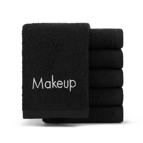 13x13-Black Washcloths -Premium 100% Cotton