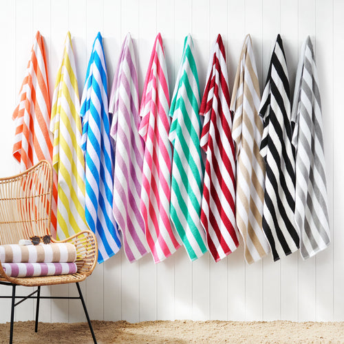 California Cabana Towels Set (30x70 in.) Cotton, Color Stripes Set of