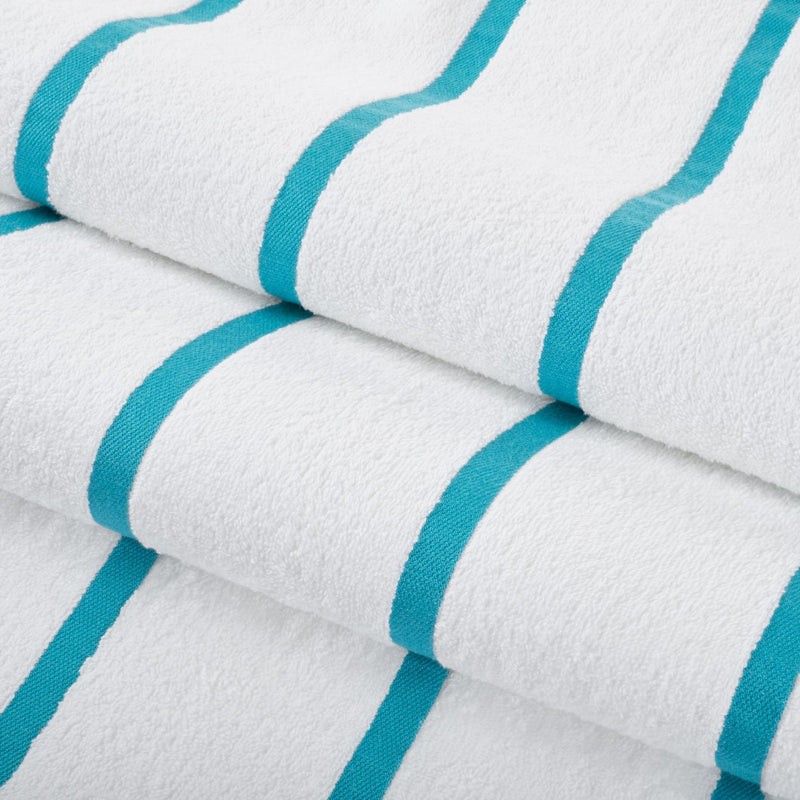 Las Rayas Pool Towels 4-Pack Horizontal Fine Stripes 30x60 in. Cotton, Buy Set of 4 or Case of 24