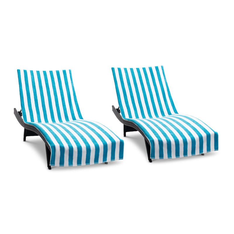 California Cabana Chaise Lounge Chair Covers (2 Pack or Bulk Case of 12) - 30x85 with 8" Fitted Pocket - Color Options