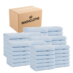 Host & Home Soft & Absorbent 100% Cotton Luxury Washcloths (12 Pack or Case of 60)I, Quick-Drying, 13x13 in., Six Color Options, Dobby Border, Perfect for Homes, Beach Houses, 5-Star Hotels, and Rental Properties