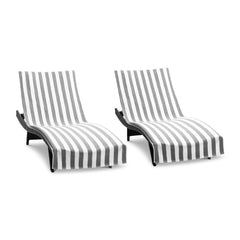 California Cabana Chaise Lounge Chair Covers (2 Pack or Bulk Case of 12) - 30x85 with 8