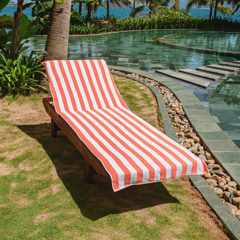 California Cabana Chaise Lounge Chair Covers (2 Pack or Bulk Case of 12) - 30x85 with 8" Fitted Pocket - Color Options