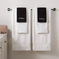 Case of 144 Embroidered Makeup Remover Towels - 13 x 13 - Black - Cotton