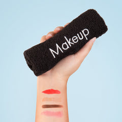 Embroidered Makeup Towels, (Bulk Case of 144), Black 100% Cotton, Larger Sized 11x17 in.
