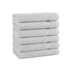 Host & Home Soft & Absorbent 100% Cotton Luxury Hand Towels (6 Pack or Case of 60), Quick-Drying, 16x28 in., Six Color Options, Dobby Border, Perfect for Homes, Beach Houses, 5-Star Hotels, and Rental Properties