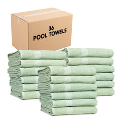 Monarch Institutional Pool Towels - Solid Color Options - 36x68 in. - Cotton - Bulk Case of 36