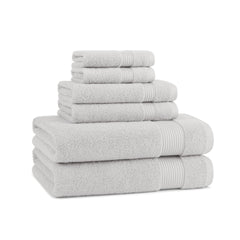 Arkwright Soft & Absorbent 100% Cotton Luxury 6-Piece Bath Towel Set, Quick-Drying, Six Color Options, Dobby Border, Perfect for Homes, Beach Houses, 5-Star Hotels, and Rental Properties (Pack of 6 or Case of 6 sets )