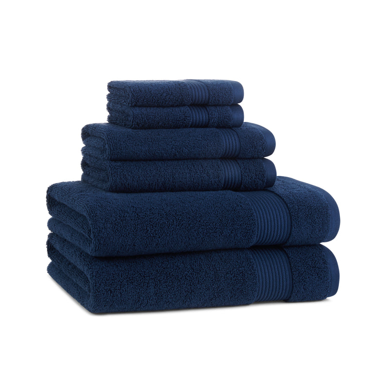 Host & Home Soft & Absorbent 100% Cotton Luxury 6-Piece Bath Towel Set, Quick-Drying, Six Color Options, Dobby Border, Perfect for Homes, Beach Houses, 5-Star Hotels, and Rental Properties (Pack of 6 or Case of 6 sets )