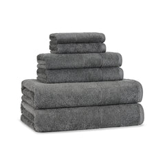 Aston & Arden Luxury Solid 6-Piece Bath Towel Set, 600 GSM, Soft 100% Turkish Cotton Bathroom Towels, Made in Turkey, 2 Bath Towels, 2 Hand Towels, 2 Washcloths