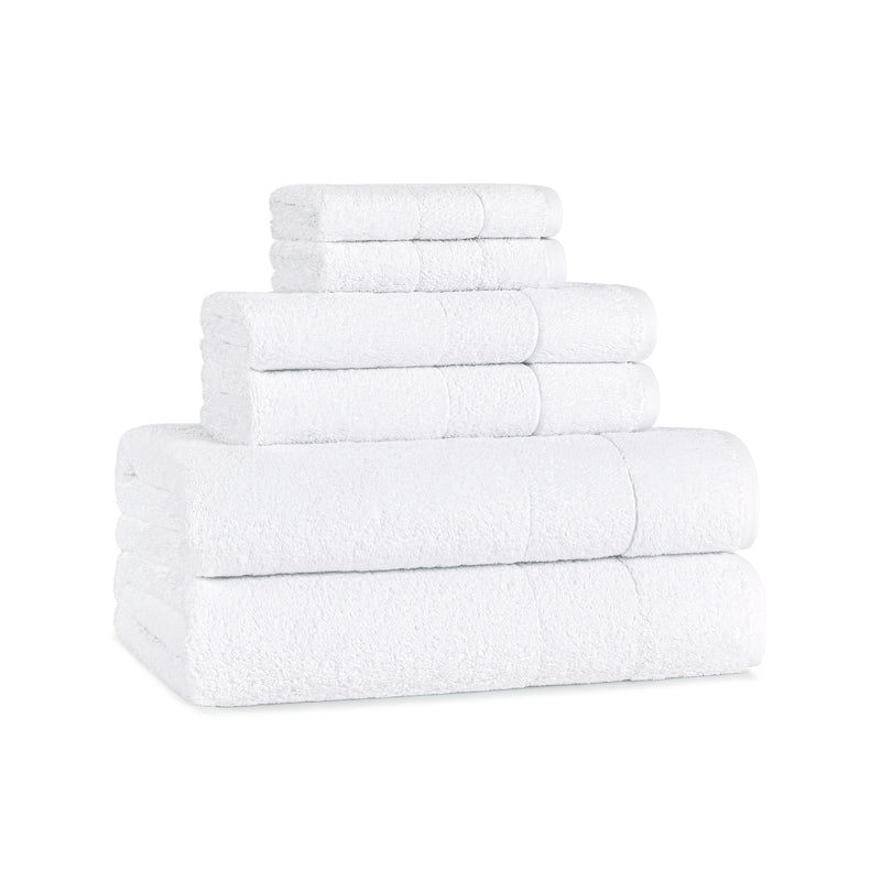 Aston & Arden Luxury Solid 6-Piece Bath Towel Set, 600 GSM, Soft 100% Turkish Cotton Bathroom Towels, Made in Turkey, 2 Bath Towels, 2 Hand Towels, 2 Washcloths