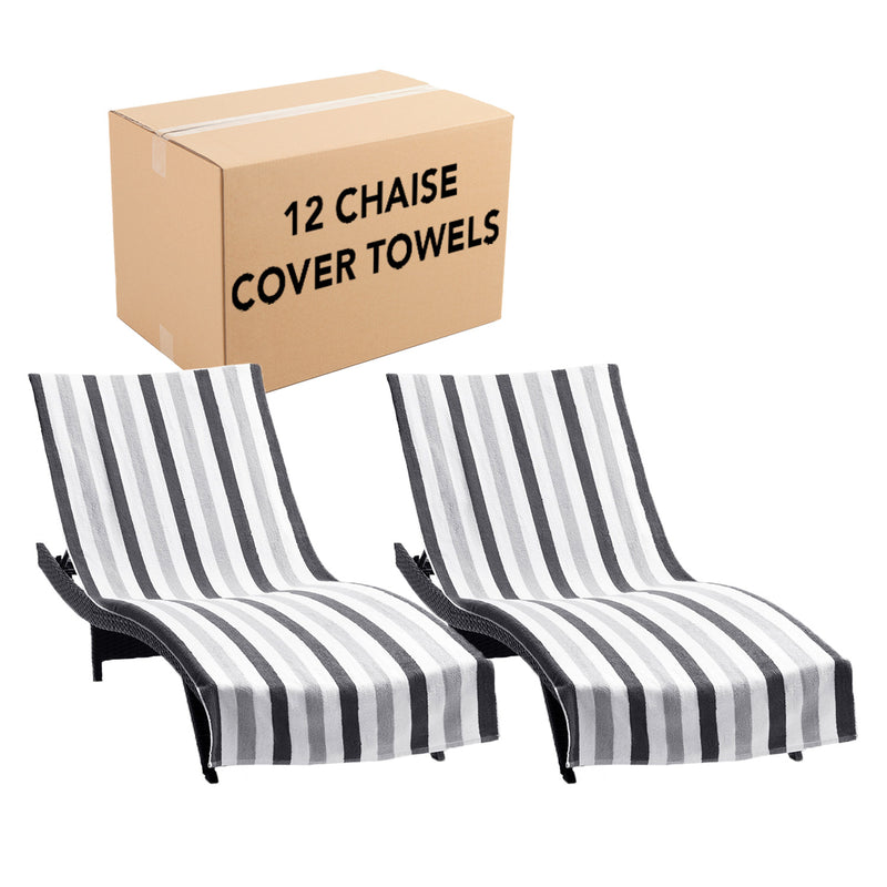 Cabo Cabana Chaise Lounge Chair Covers (2 Pack or Case of 12) - 30x85 with 8" Fitted Pocket