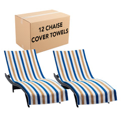 Cabo Cabana Chaise Lounge Chair Covers (2 Pack or Case of 12) - 30x85 with 8