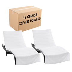 Las Rayas Pool Lounge Chair Cover 2-Pack with Fitted Top Pocket Extra Long 30x85 in.