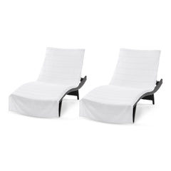 Las Rayas Pool Lounge Chair Cover 2-Pack with Fitted Top Pocket Extra Long 30x85 in.