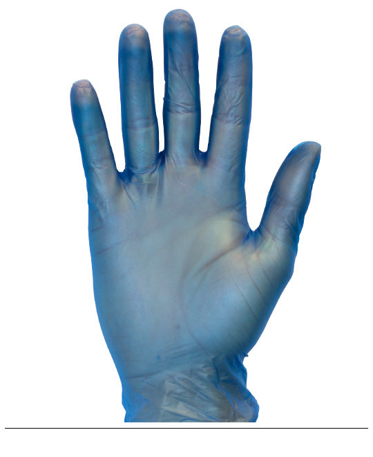 Safety Zone® Standard Vinyl Powder Free 3 Mil Gloves, Blue, Case of 2000