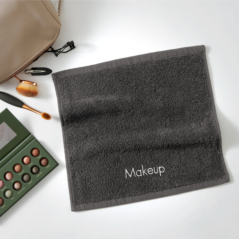 Embroidered Terry Makeup Towels, Set of 6, ColorOptions, Cotton, 13x13 in., Buy a 6-Pack or a Case of 144