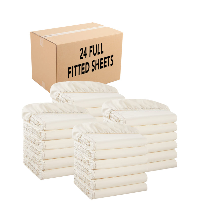 Host & Home Microfiber Fitted Sheets, White, Size Options, Pack of 6 or Case of 24