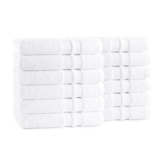 Soft Textiles Bath Towel 6 Pack 100% Cotton Ring Spun Bath Towels Set 24x48 Inches White