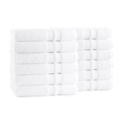 Magellan Bath Towel (Pack of 12), White, Ring Spun Cotton, 27x50 in. or 27x54 in