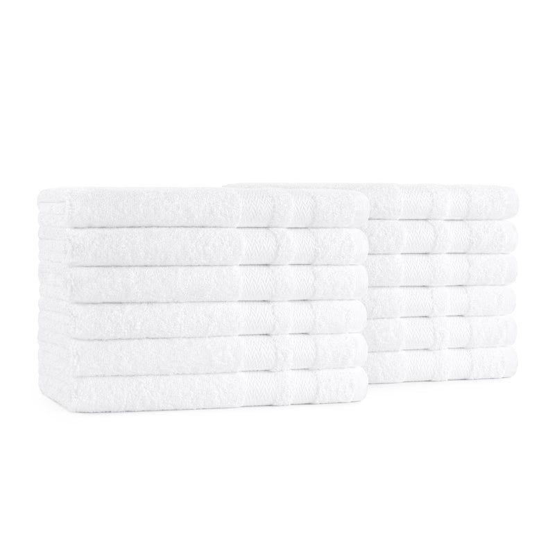 Magellan Hand Towels, White, Soft Ring Spun Cotton, 16x30 in., Buy a Pack of 12 or Buy a Case 120