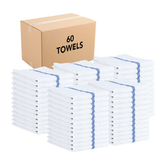 Qwick Wick Bar Mop Towels, 16 x 19 in., Terry Cotton Striped, Buy a Case of 60 or a 12-Pack