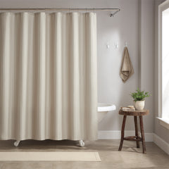 Host & Home Damask Shower Curtain Set with 12 Metal Rolling Rings, Weighted Hem, Rust-Proof Grommets, Fine 100% Polyester Yarn, “Three Proof” Treatment Repels Water, Stains & Oil