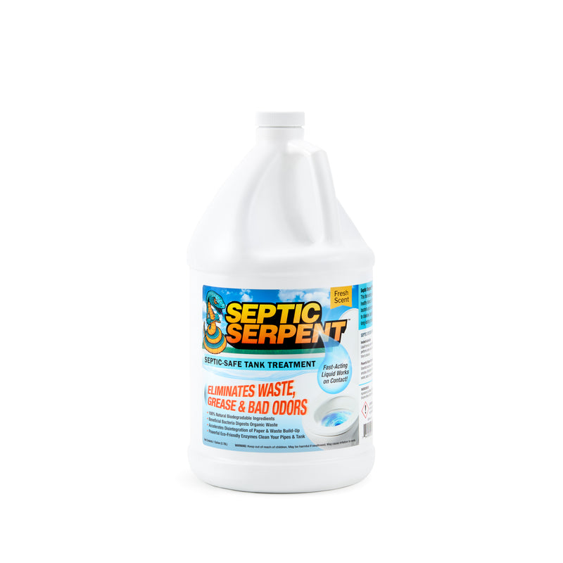 Septic Serpent™ Tank Treatment Fast-Acting Eco-Friendly Liquid Septic Tank Treatment Breaks Down Waste with High-Potency Enzymes & Beneficial Bacteria, All-Natural Protection for Septic Tanks