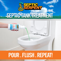 Septic Serpent™ Tank Treatment Fast-Acting Eco-Friendly Liquid Septic Tank Treatment Breaks Down Waste with High-Potency Enzymes & Beneficial Bacteria, All-Natural Protection for Septic Tanks