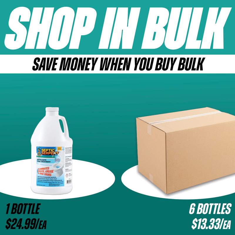 Septic Serpent™ Tank Treatment Fast-Acting Eco-Friendly Liquid Septic Tank Treatment Breaks Down Waste with High-Potency Enzymes & Beneficial Bacteria, All-Natural Protection for Septic Tanks