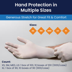 VITEX™ Synthetic Vinyl Powder Free 4 Mil Exam Gloves, Cream Beige, Bulk Case of 10 Boxes