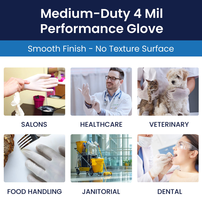 VITEX™ Synthetic Vinyl Powder Free 4 Mil Exam Gloves, Cream Beige, Bulk Case of 10 Boxes