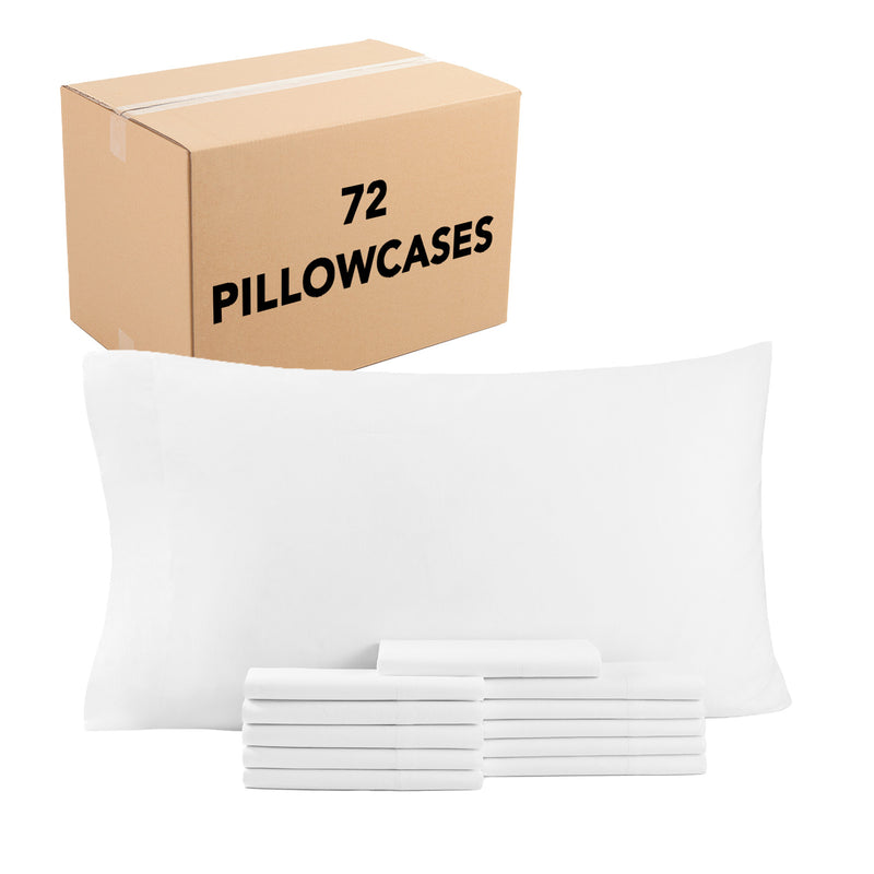 Host & Home Cotton Sateen Pillowcases, 300 Thread Count, White, Size Options (Standard or King), Package Options - Pack of 12 or Case of 72