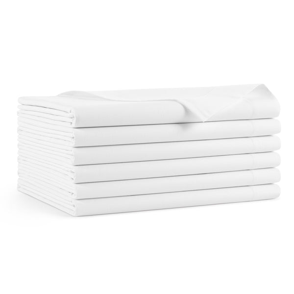 Lulworth Flat Bed Sheets (Full, Bulk Case of 24) Soft, 200 Thread Count,  Poly/Cotton Blend, White 