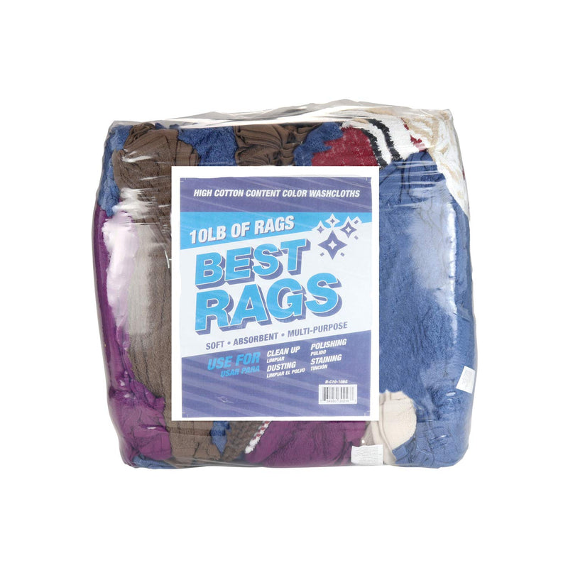 Terry Rags in Assorted Colors, 14x14 to 20x20, Package Size Options - Bulk Available