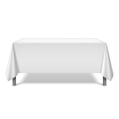 Bulk Case of 24 Polyester Tablecloths, Rectangular & Square, Six Sizes, Black & White