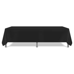 Polyester Tablecloths (Pack of 6), Rectangular & Square, Six Sizes, Black & White