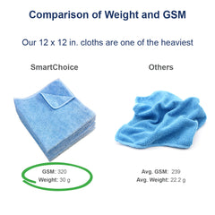 SmartChoice Microfiber Cleaning Cloths: 12x12, Color Options