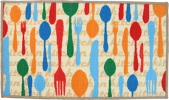 Sloppy Chef Printed Kitchen Rug - 18 x 30 in - Cutlery Design