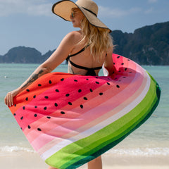 Printed Velour Beach Towel - 30 x 60 - Melon Design, Buy One or a Bulk Case of 24