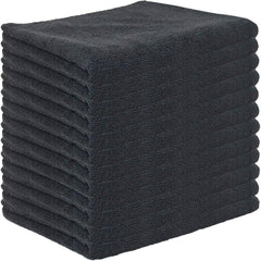 Bleach-Safe Microfiber Salon Towels with Silvadur™ Antimicrobial Treatment (Bulk Case of 192), 100% Microfiber, 16x27 in., Black