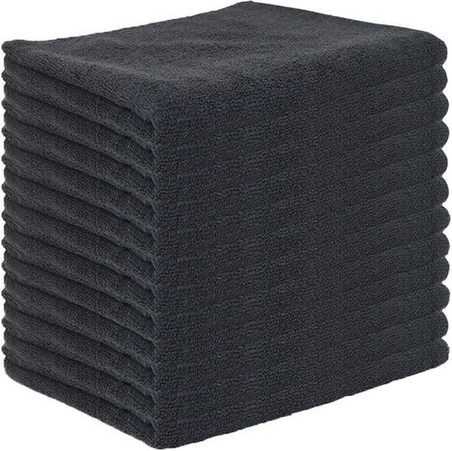 Monarch Linen Large Salon Towels (12-Pack), Bleach-safe, Cotton, 22x44 in., Charcoal Grey